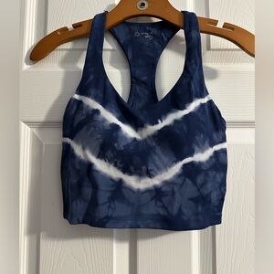 Offline by Aerie Navy Tye Dye Low Key Longline Sports Bra Size Small